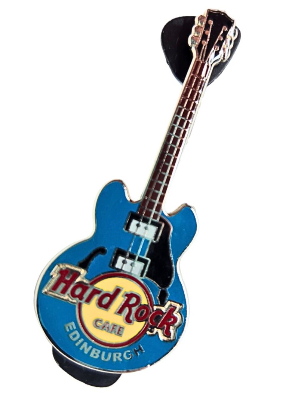 Hard Rock Cafe Pin Edinburgh - Upright Blue Gibson ES Guitar